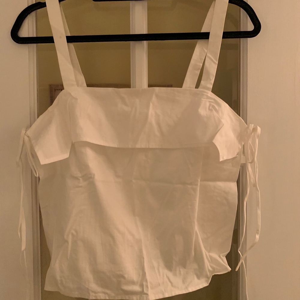 White cotton Club Monaco crop top